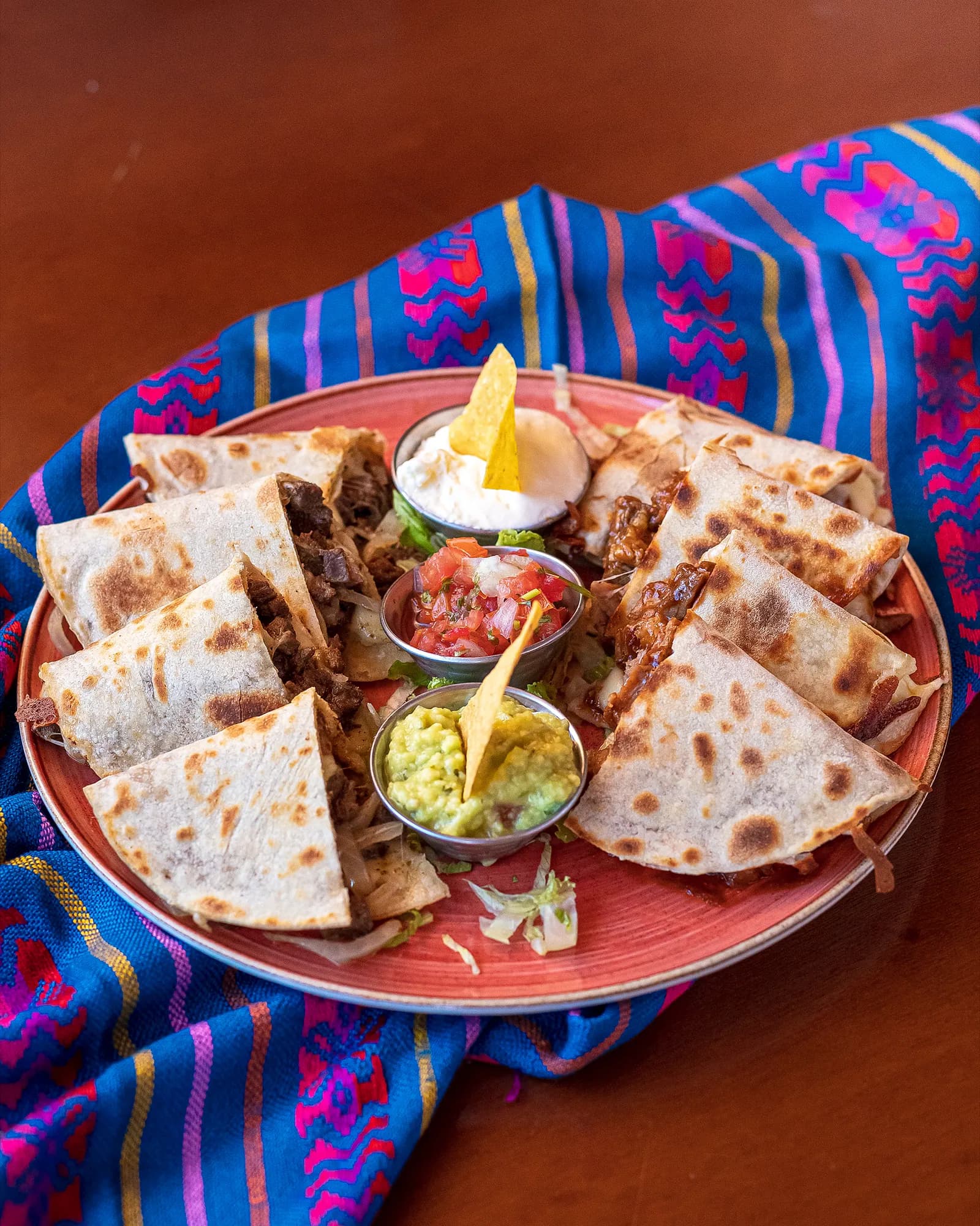 Prato da sessão de fotos de culinária mexicana do El Paso