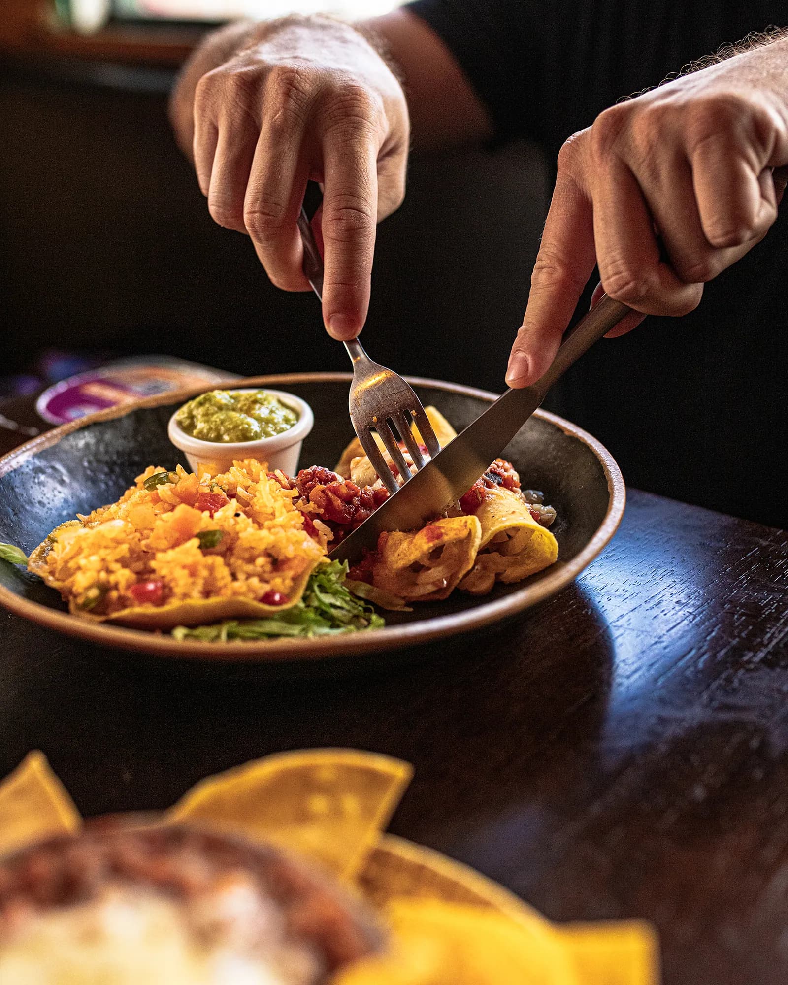 Prato da culinária mexicana do El Paso