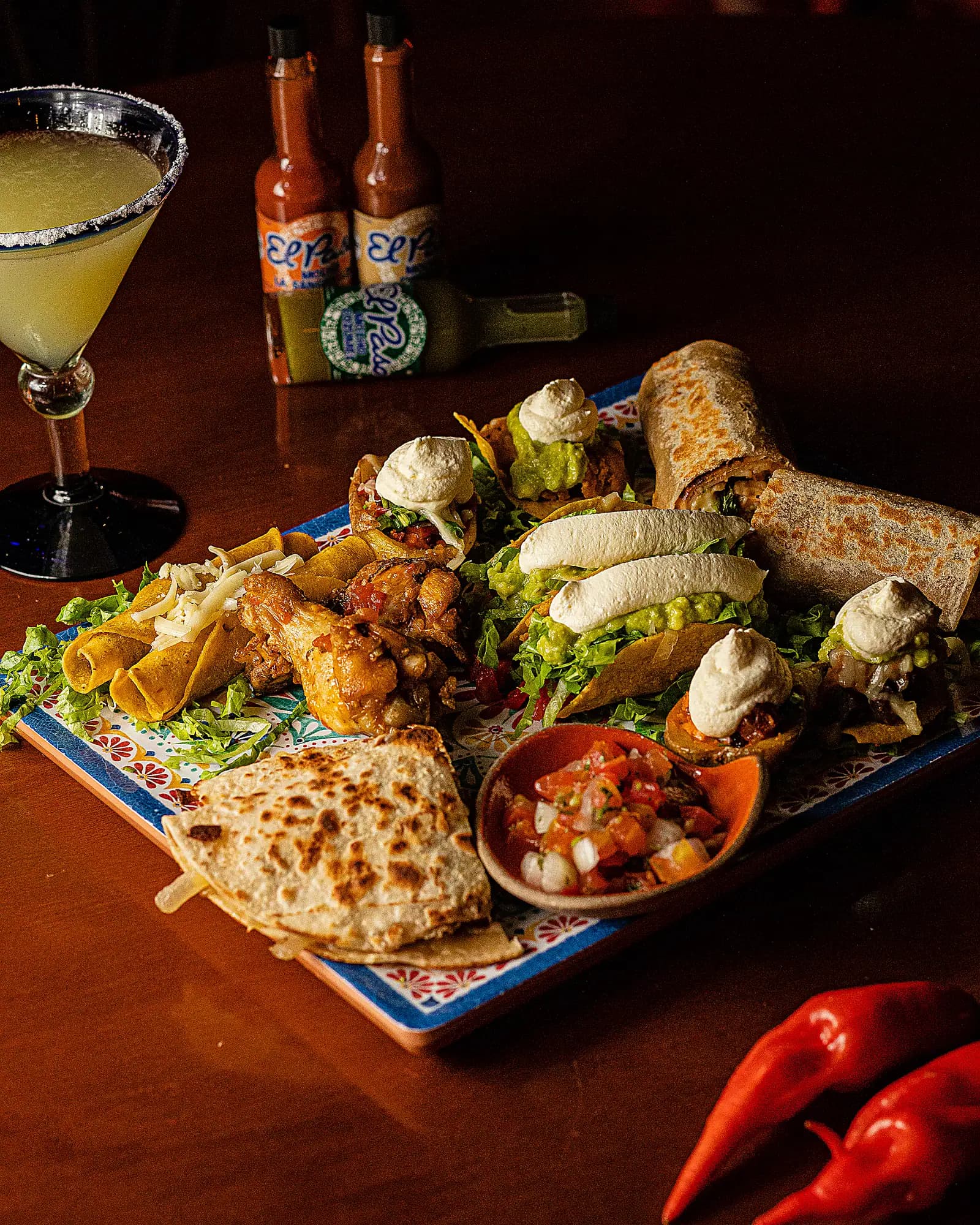 Prato da culinária mexicana do El Paso
